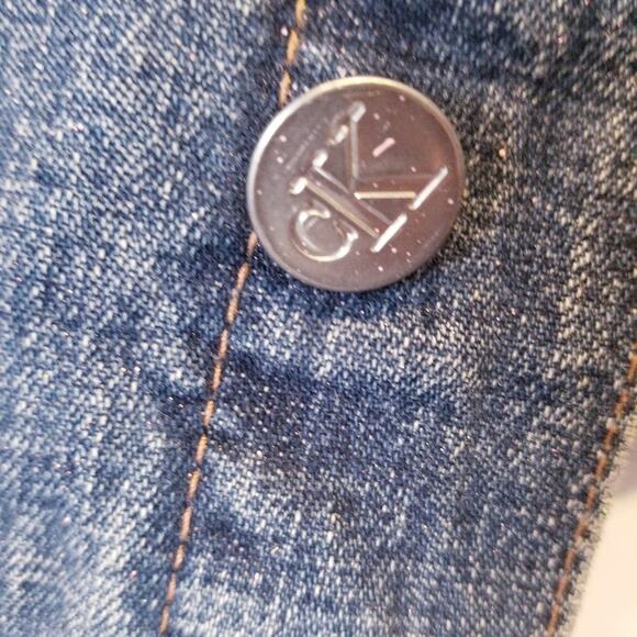 Calvin Klein Denim Vest Painted Comfortable Sleeveless Breathable Women's Size S - Picture 6 of 15